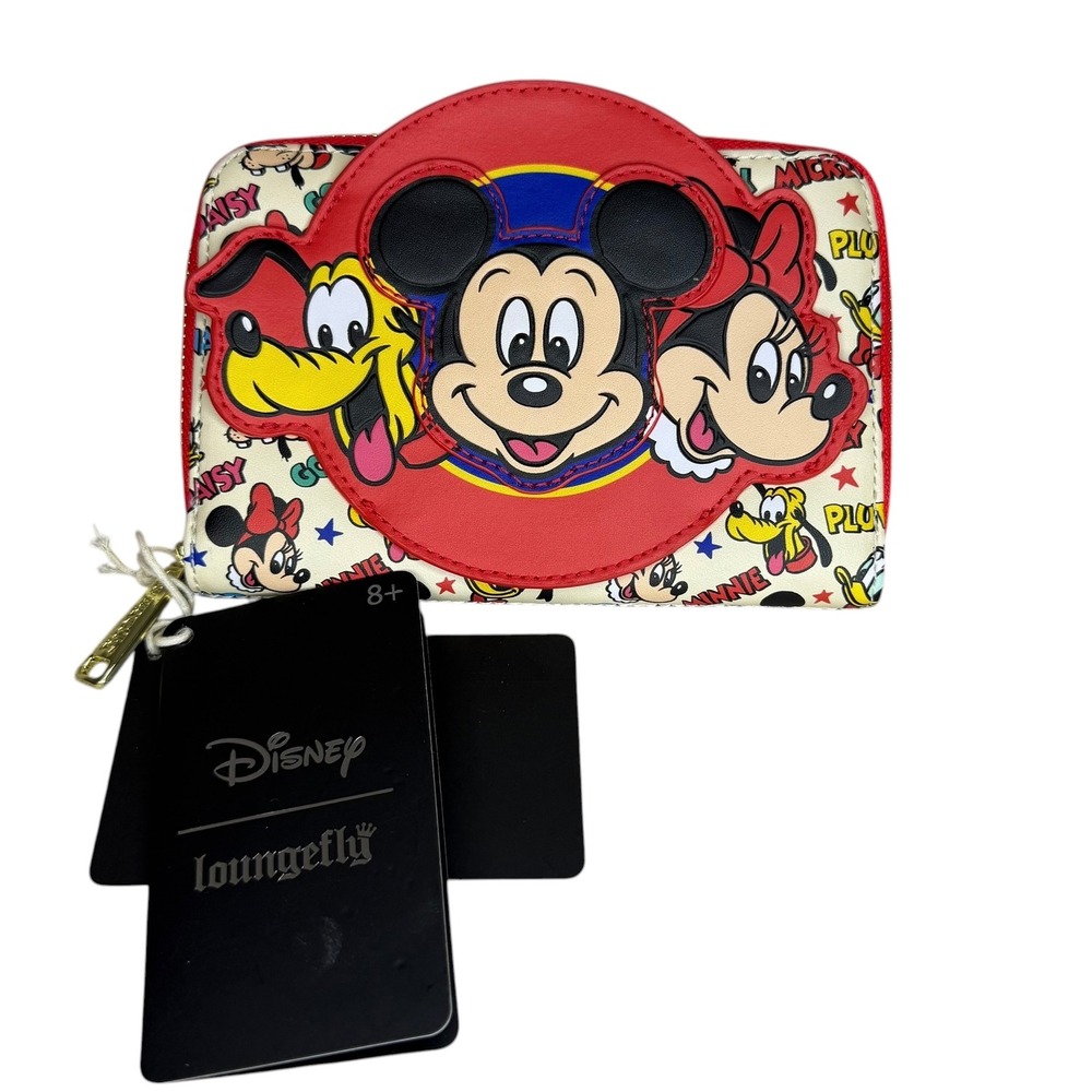 Loungefly Disney Mickey and Friends Classic Zip Around Wallet NWT